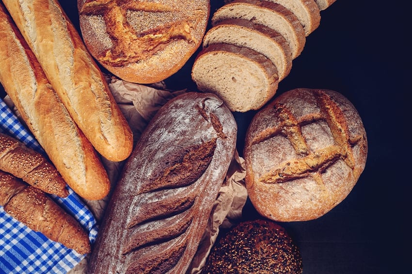 Freshly made bread containing yeast