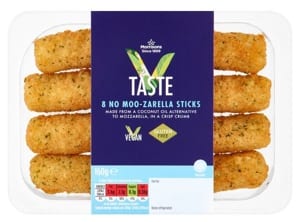 Morrisons vegan no moo-zarella sticks