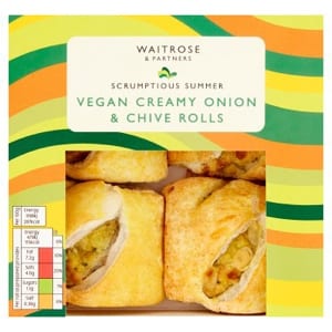 Waitrose vegan creamy onion and chive rolls