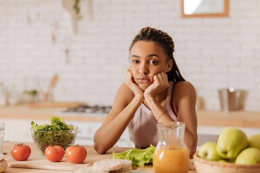 Woman looking bored