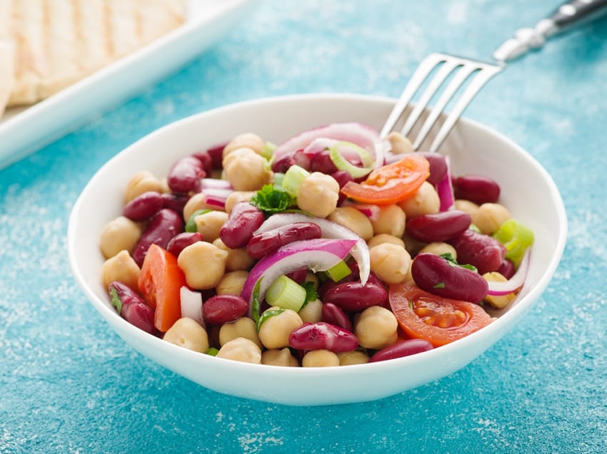 Chick pea & kidney bean salad