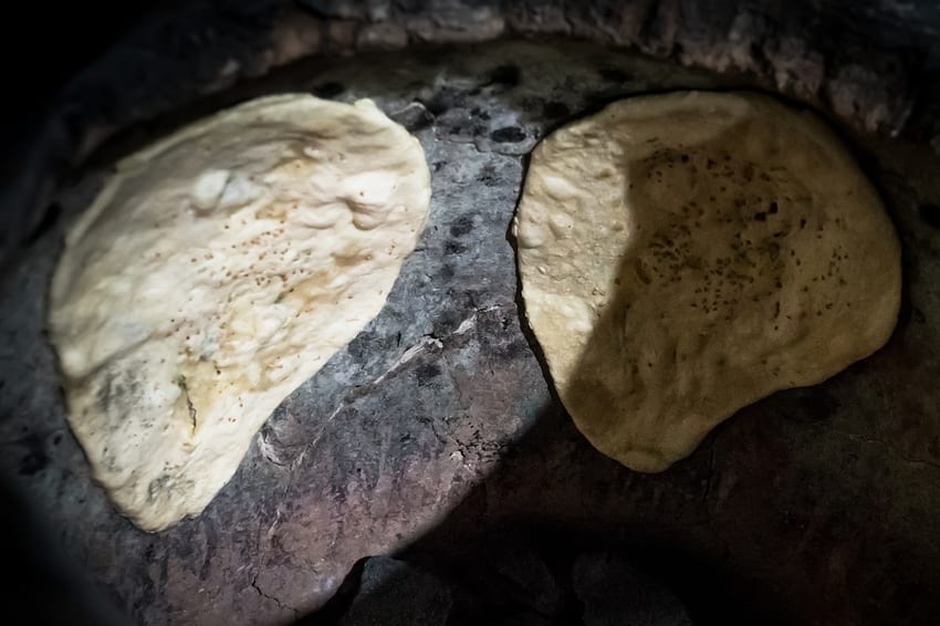 Making naan bread