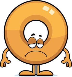 Sad cartoon doughnut