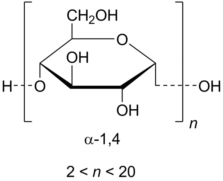 Chemical structure of Maltodextrin