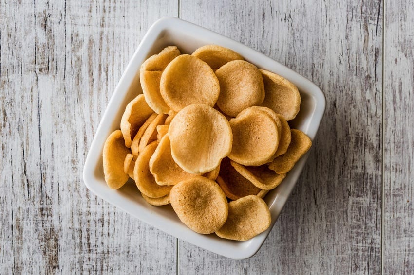 Bowl of prawn crackers