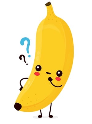 Confused banana cartoon