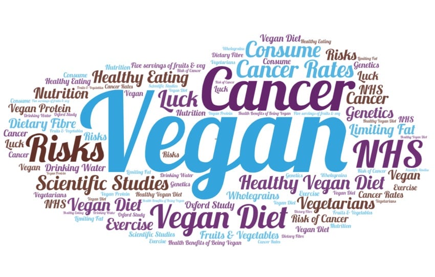 Vegan cancer word cloud