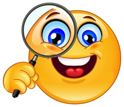 Magnifying glass smiley