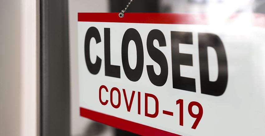 Closed sign: Covid-19