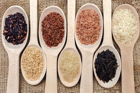 Different types of rice