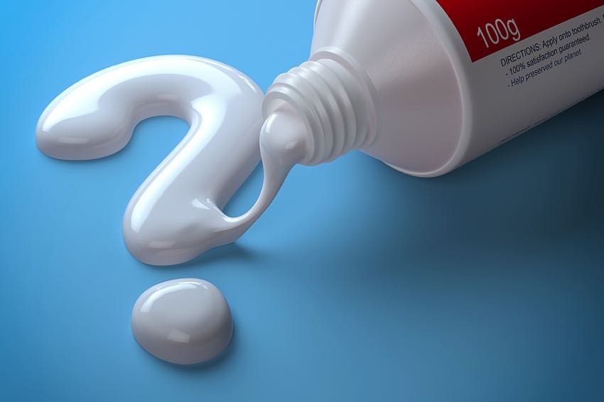 Toothpaste question mark
