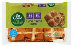 Sainsbury's Hot Cross Buns, Be Good To Yourself x6