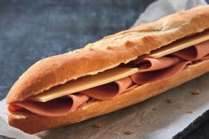 Greggs vegan ham & cheese baguette