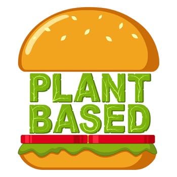 Plant based burger cartoon