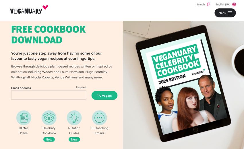 Veganuary 2025 cookbook